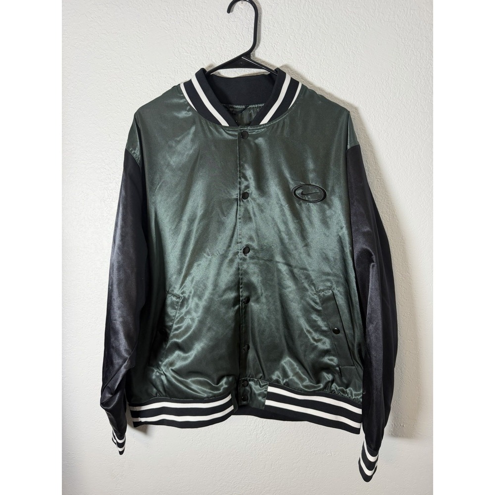 Nike DNA Satin Repel Loose Fit Basketball Jacket FN2724-338 Vintage Green Sz XL